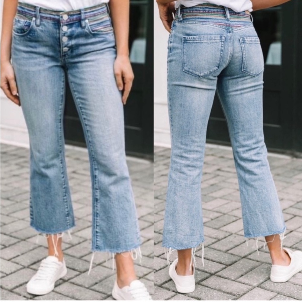Blank NYC The Varick Rainbow Flare Crop Jeans